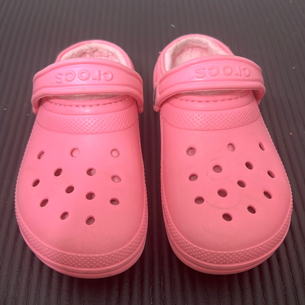 Pink lined crocs